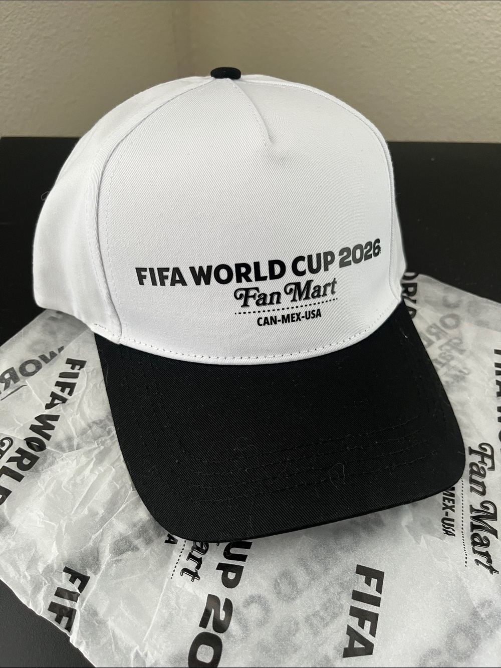 FIFA World Cup 2026 Fan Mart Cap - White & Black Sz OS